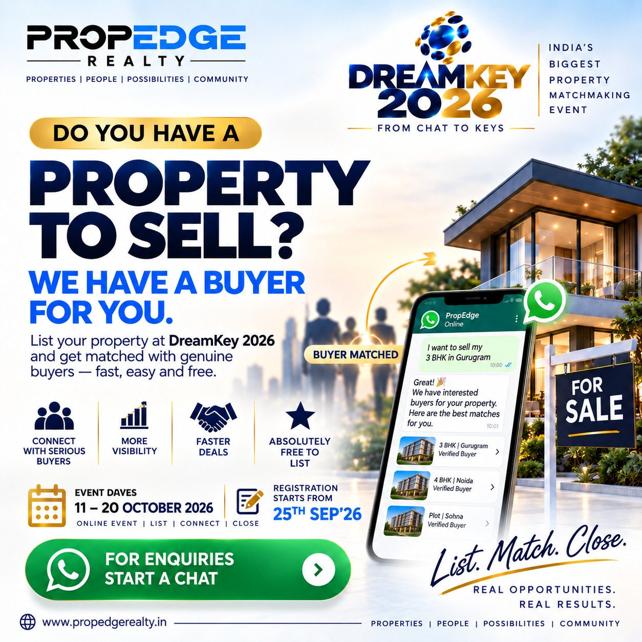 Property seller and buyer matching creative